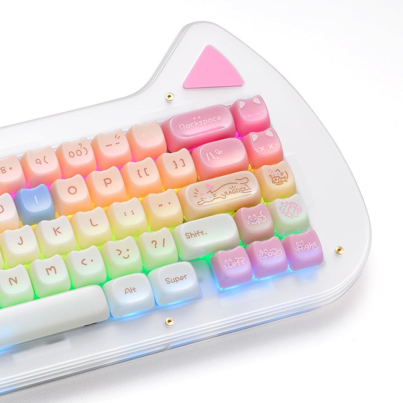 HITIME x XVX Jelly Keycaps - Cute Jade Keycaps, Ragdoll Cat Ceramic Keycap 60 65 75 100 Percent, Mao Profile, Custom Keycap 148 Keys Set for 100%, 75%, 65%, 60% Mechanical Keyboard - Image 1